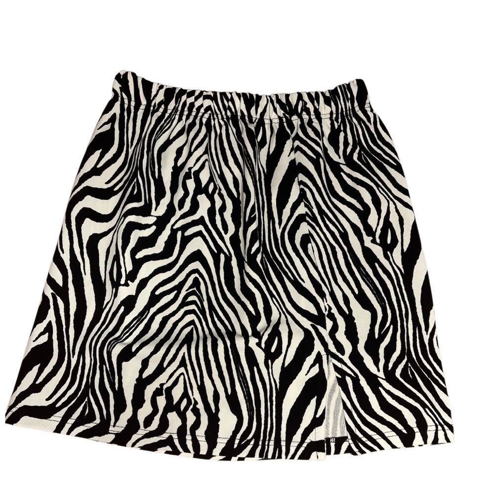 Zebra Print Mini Skirt with Slit